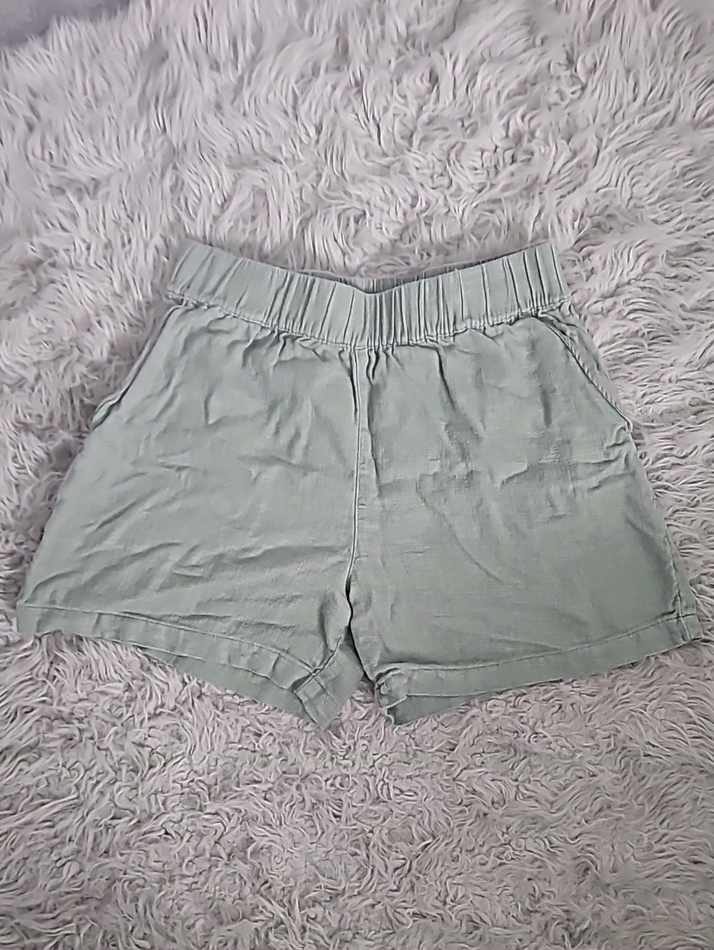 Blank NYC Sage Green Elastic-Waist Athletic Shorts